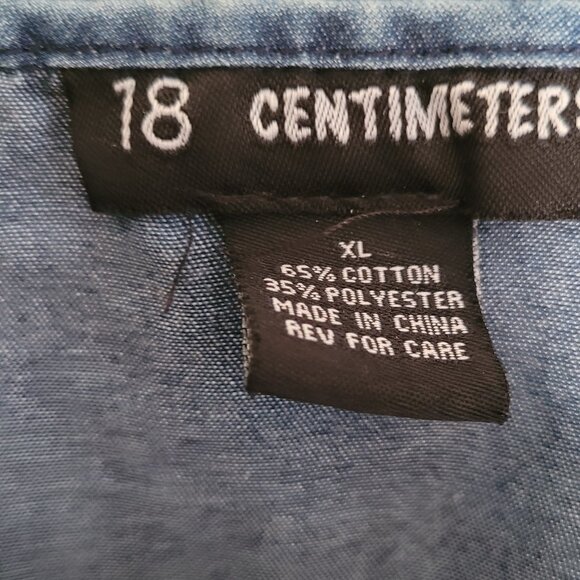 18 Centimeters XL denim blouse with ruffles - Picture 2 of 4